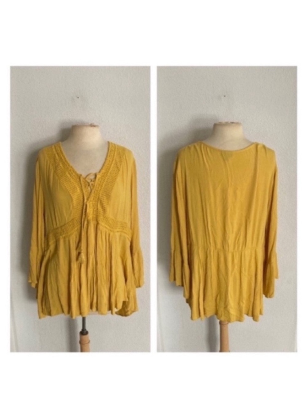 Torrid yellow boho blouse